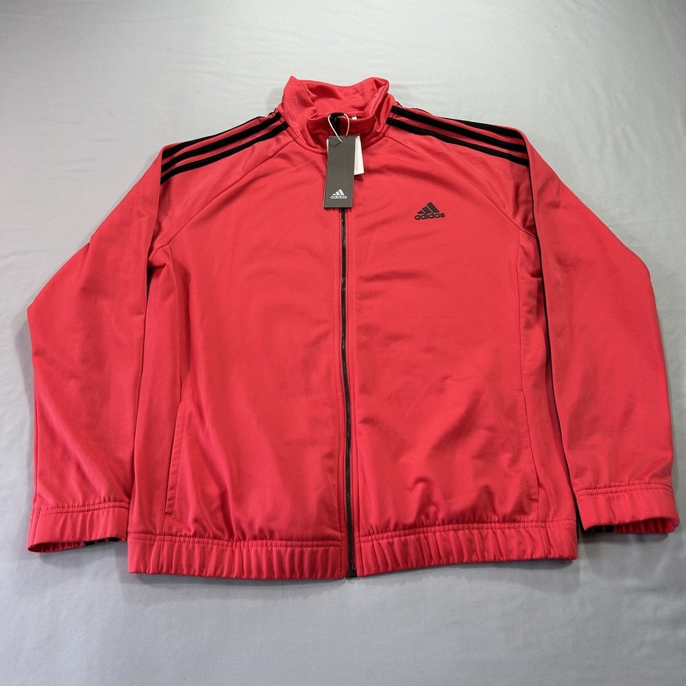 NEW‎ Adidas D2M Tracktop Jacket Mens XL Pink Athletic Fit Full Zip BK4656